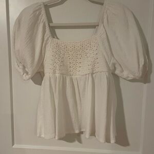 Promesa Cream Puff Sleeve Blouse